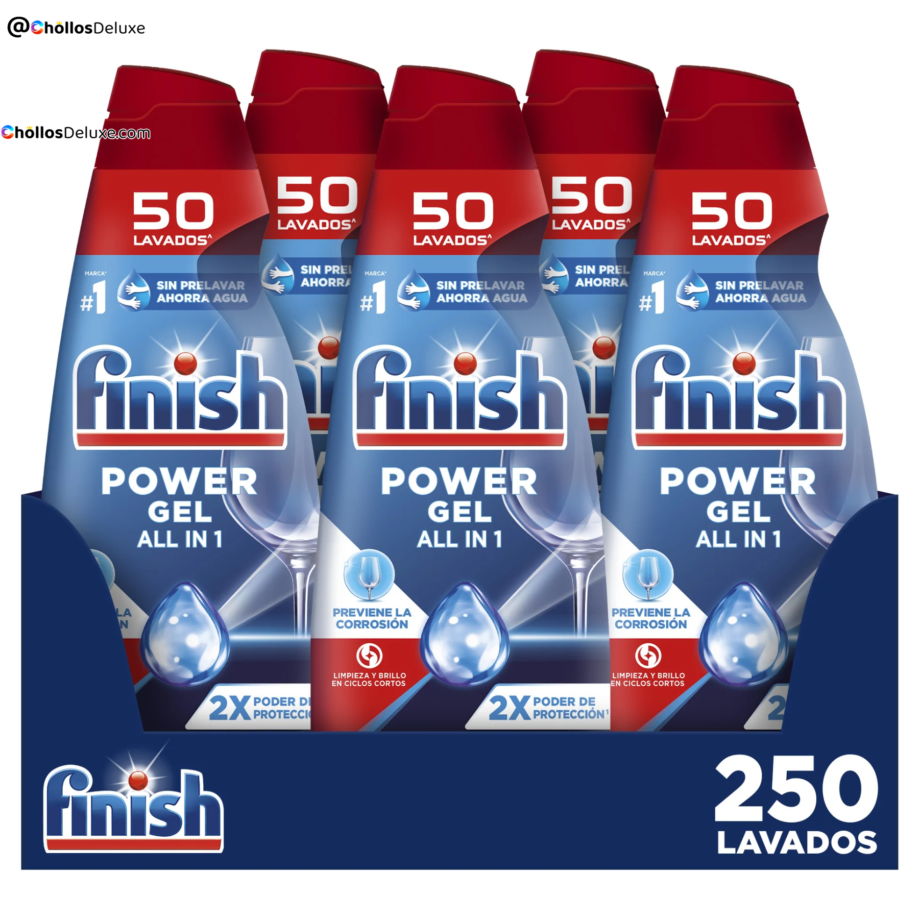 5x Finish All in 1 Max Gel Lavavajillas