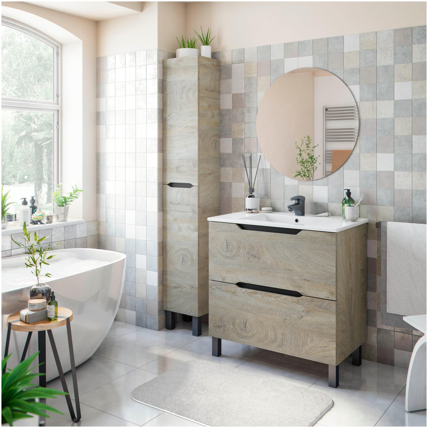Mueble de Baño LEA con Lavabo 80x45cm