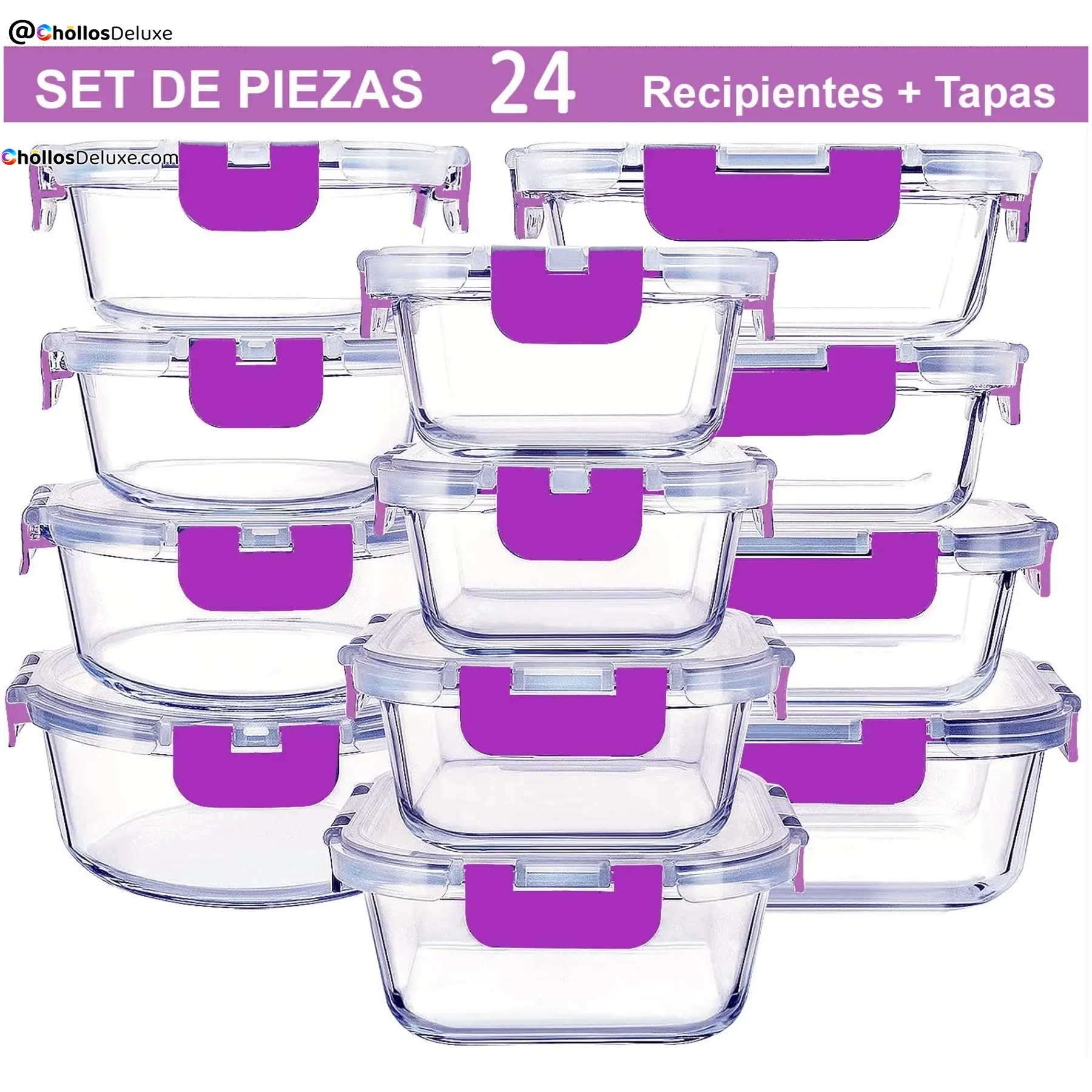 24x Piezas Recipientes de Cristal para Alimentos