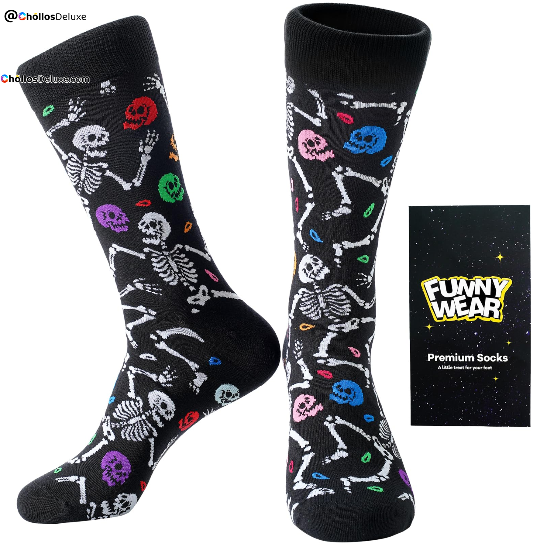 Calcetines Halloween Hombre con Calaveras