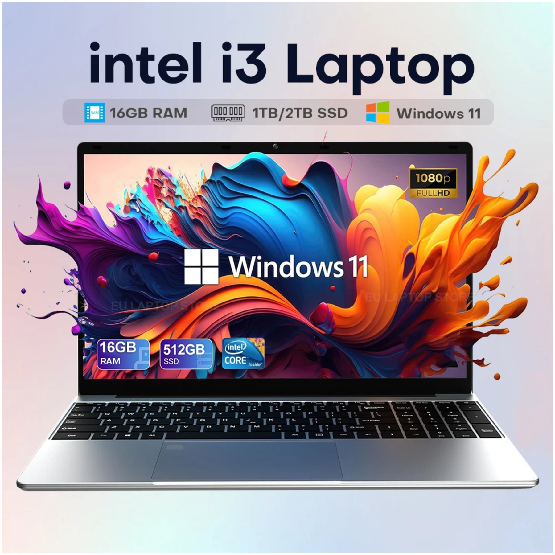 Portátil Intel Core i3 15,6" 16GB 512GB