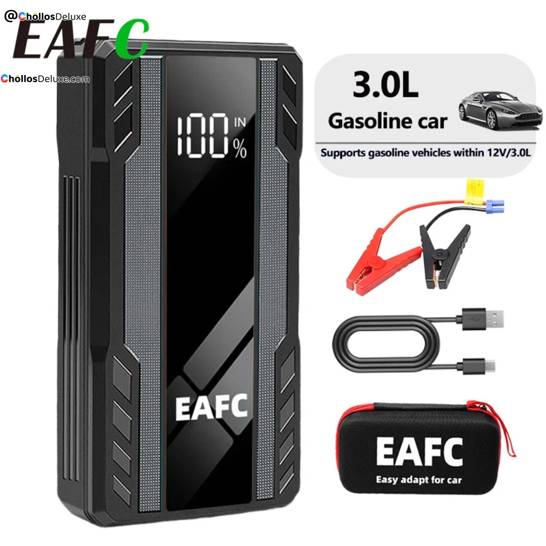 Arrancador de Batería 1000A 12V con USB