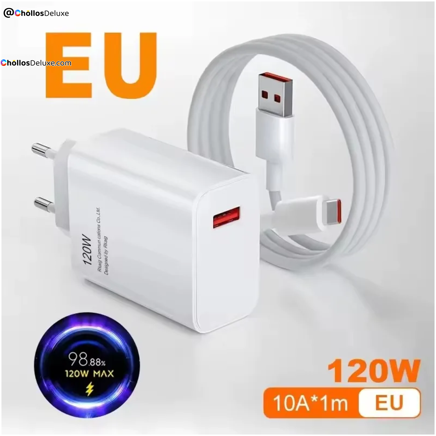 Cargador Rápido 120W USB-A + Cable USB-C