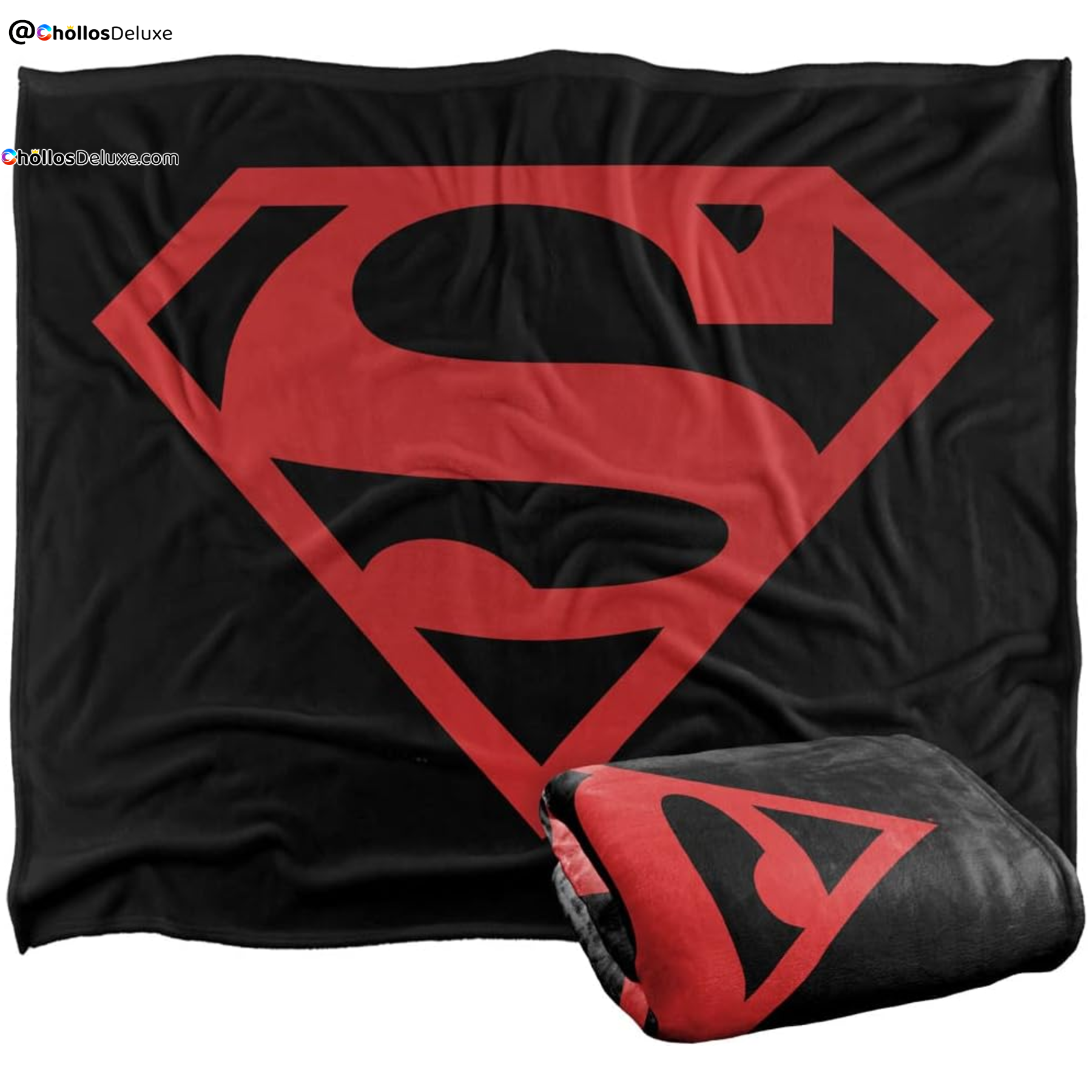 Superman Manta Suave Roja y Negra 152x127cm