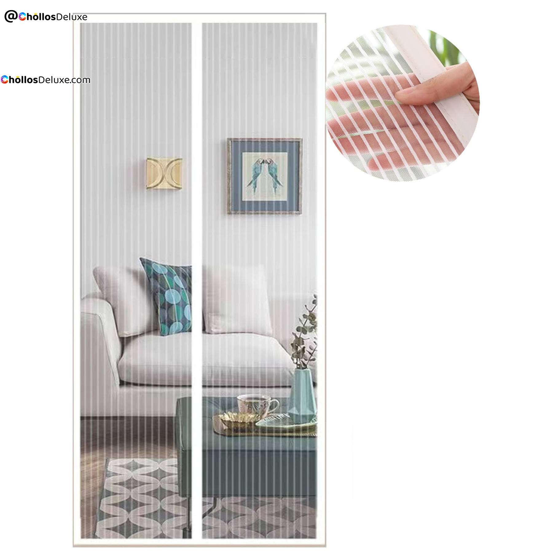 Cortina Mosquitera Magnética 160x220cm Blanca