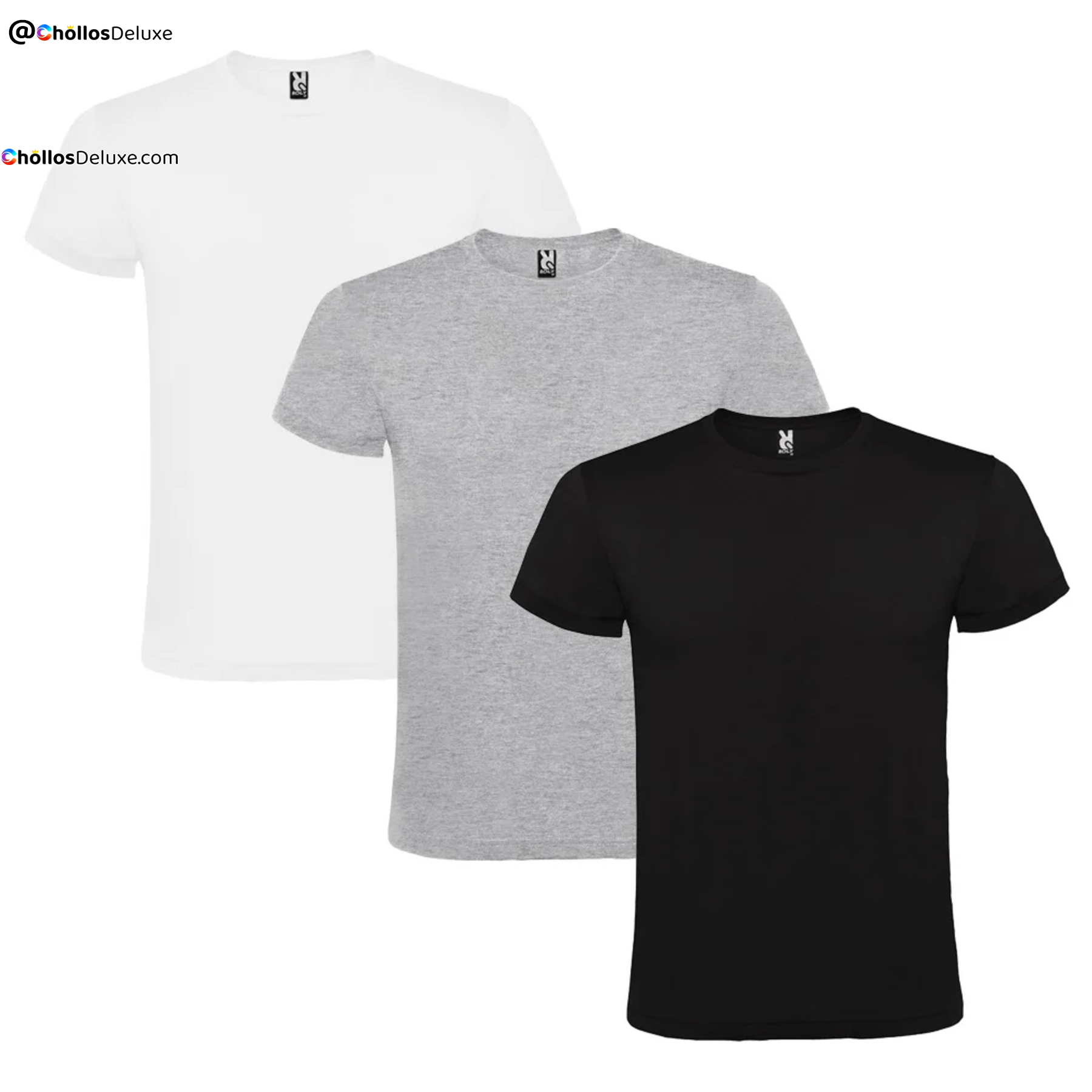 3x Roly Camisetas Básicas Algodón 150g