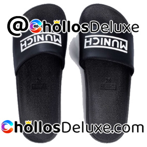 Munich Flat Slider 3D Logo Chanclas Negras