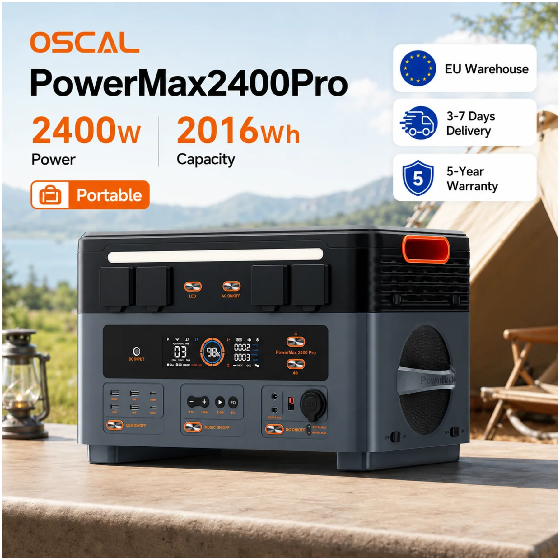 Oscal PowerMax 2400Pro Estación de Energía 2016Wh