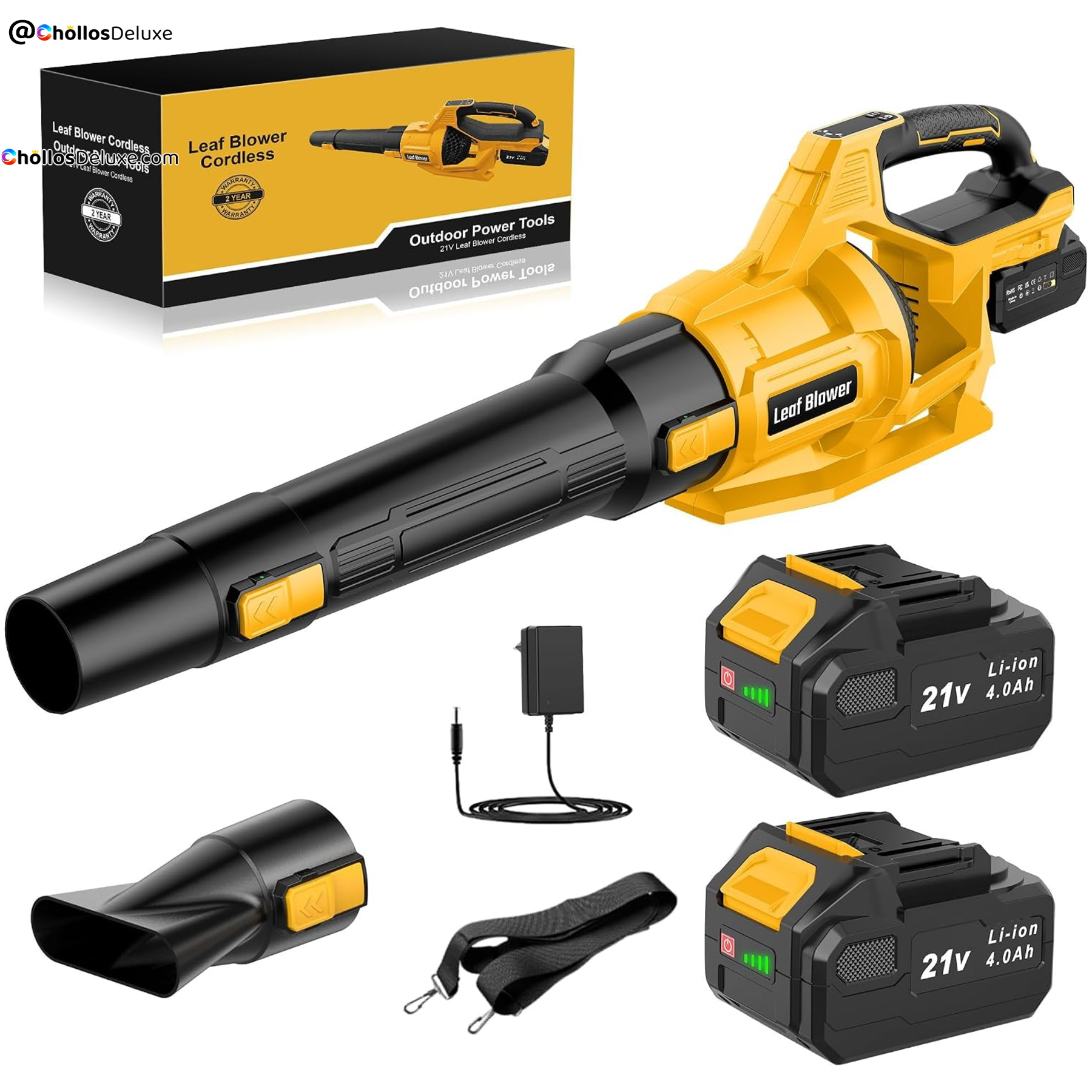 Soplador de Hojas 21V con 2 Baterías