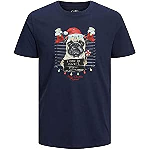 Jack & Jones Jorchristmas Mugshot tee SS C.n Xmas-Camiseta Hombre