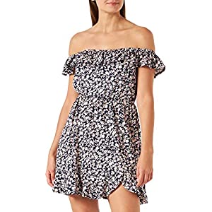 Springfield Vestido Corto Volantes Estampado Vestido Mujer