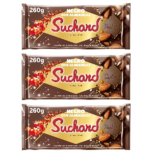 3x Chocolate Negro con Almendras y Arroz Inflado