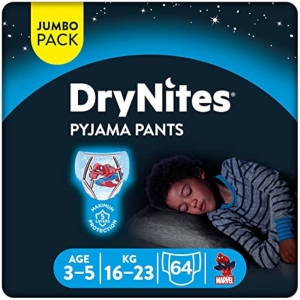 64 Unidades Huggies DryNites Calzoncillos Absorbentes Niño Talla 3-5 años (16-23kg)