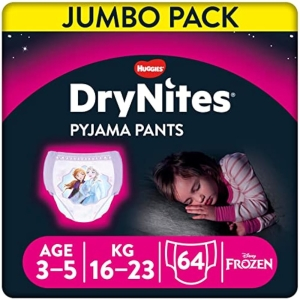 64 Unidades Huggies DryNites Braguitas Absorbentes Niñas 3-5 años (16-23 kg)