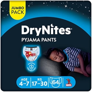 64 Unidades Huggies DryNites Calzoncillos Absorbentes Niño 4-7 años (17-30 kg)