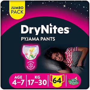 64 Unidades Huggies DryNites Braguitas Absorbentes Niñas 4-7 años (17-30 kg)