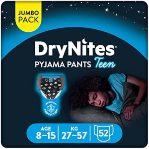 52 Unidades DryNites Calzoncillos Absorbentes Niños 8-15 años (27-57kg)