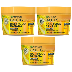 3x Garnier Fructis Hair Food Banana 400ml