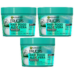 3x Garnier Fructis Hair Food Aloe Vera 400ml